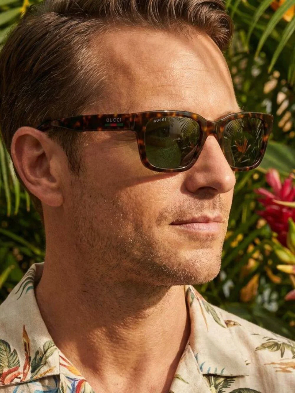 Gucci GG1857S 002 Square Sunglasses - Havana\Green